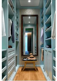 Параллельная гардеробная комната с большим зеркалом Самара